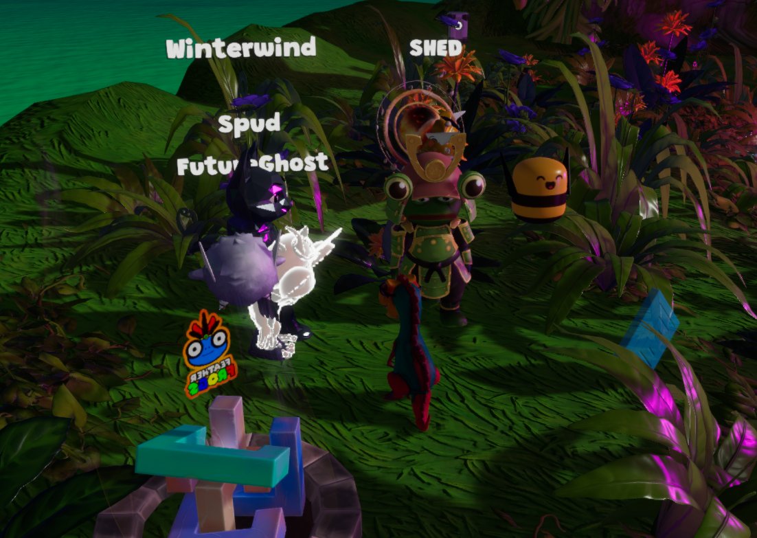 Feather Frogs Game Night <a href="/FeatherFrogs/">Fᴇᴀᴛʜᴇʀ Fʀᴏɢs</a> on <a href="/Nifty_Island/">Nifty Island 🏝</a> with my friends