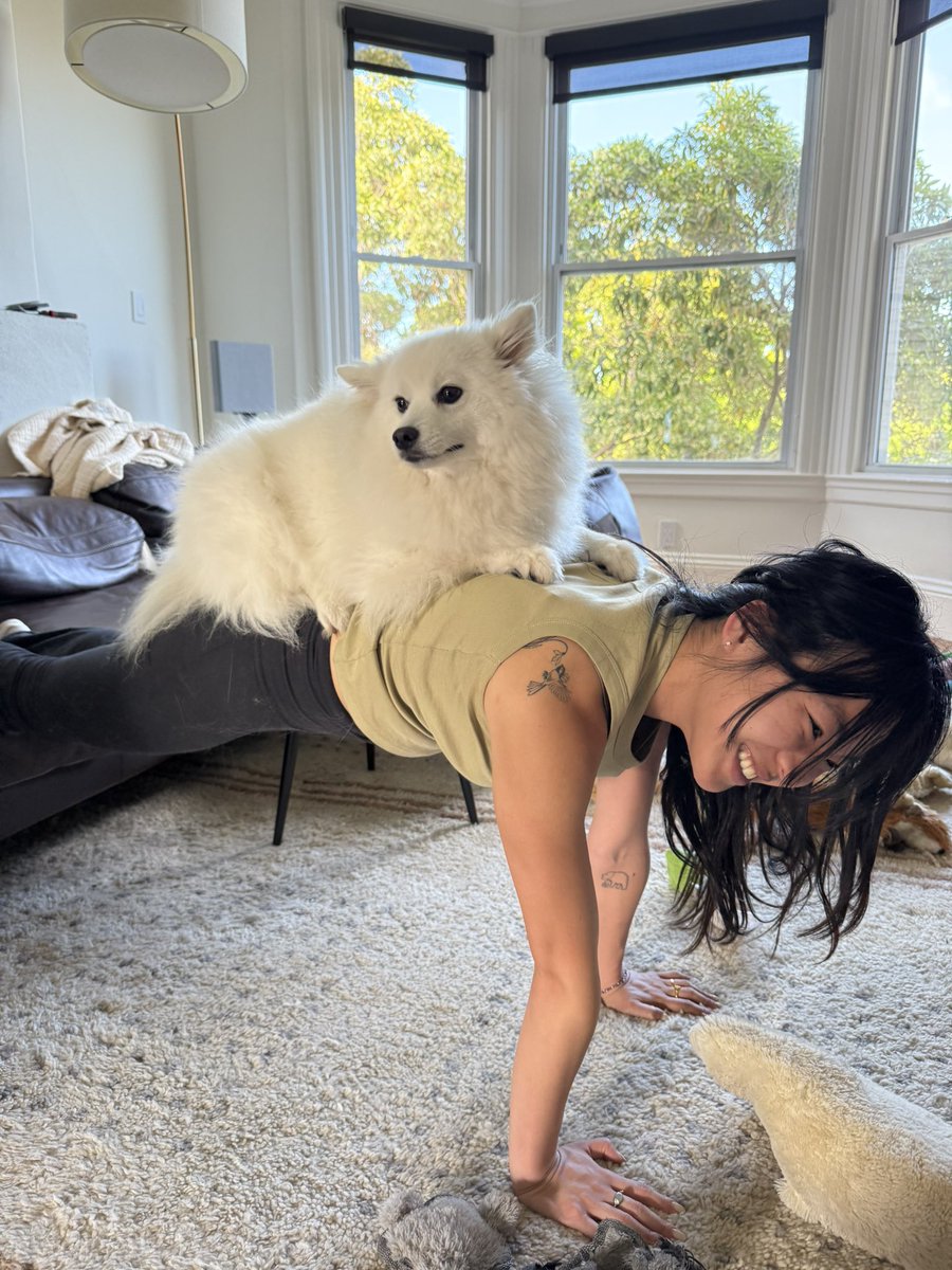 returned from trip…. reunited w the dogs