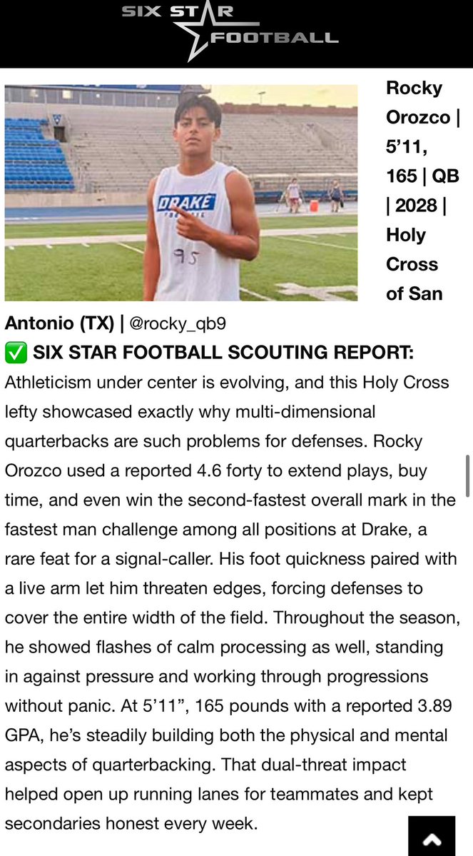 rocky_qb9's tweet image. Thank you for the write up! @sixstarfootball @DrakeBulldogsFB @CoachKyleKempt @HolyCrossofSAFB @ballroy10 @TXPSMedia @TXPSMedia @TXRecruits @TXPrivateFBGuy @TXTopTalent @CoachPhilyaw