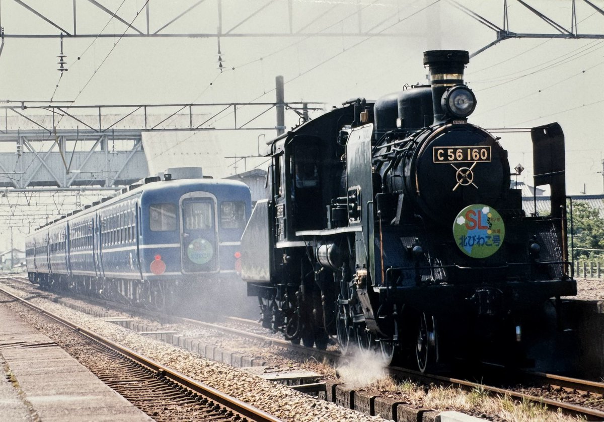 懐かしのSL北びわこ号】 🚂C56-160(梅)＋🟦12系客車5B 二往復2️⃣だっ