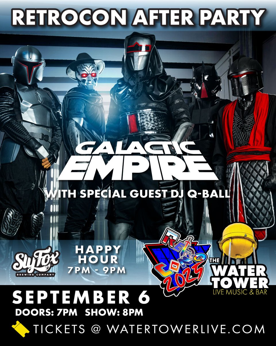 Check out the Galactic Empire in concert at the Retro Con 2025 Saturday night After Party!

Full info here:

retrocons.com/2025/07/16/gal…

#retrocon #galacticempire #starwars