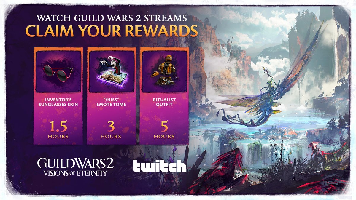 ✨Wednesday Overnight Stream✨
- Starting at 8:30pm Eastern -

Tonight we take a trip to Tyria and Guild Wars 2.  I'm new so any tips are appreciated.  Help me become immursed in this classic!  Drops are on - Hype for Visions of Eternity!
twitch.tv/redspecter23