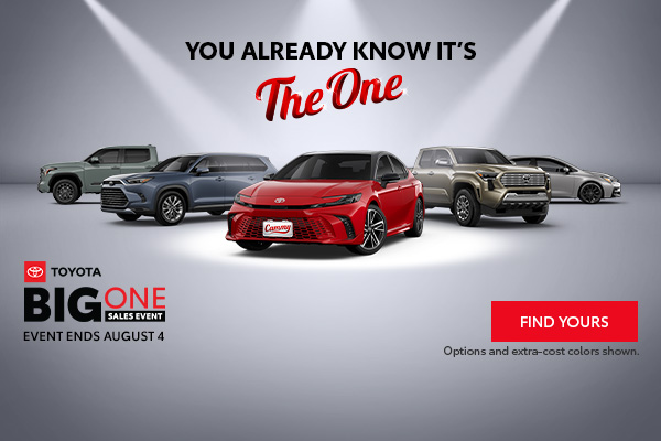 🚗 The Toyota Big One Sales Event is here at Tuscaloosa Toyota! 

📞 (205) 553-3325
📍3325 Skyland Blvd E, Tuscaloosa, AL 35405
💻 tuscaloosatoyota.com/new-vehicles/

#ToyotaDeals #TuscaloosaToyota #ToyotaCommunity #CarShopping #ToyotaFamily #Alabama