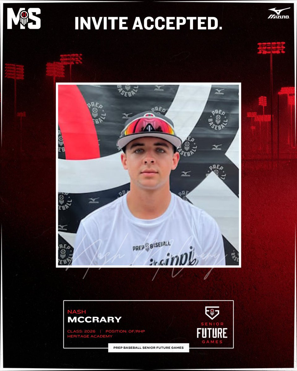 Prep Baseball Mississippi (@prepbaseballms) on Twitter photo #ππππ
πππ: ππ§π―π’ππ πππππ©πππ π
+ '26 OF/RHP Nash McCrary (@Nash_McCrary; <a href="/HA_PatsBaseball/">Heritage Academy Baseball</a>) is headed to LakePoint Sports to represent Mississippi at the 2025 Prep Baseball Senior Future Games.
π€: loom.ly/ZuxKXcw // @PrepBaseball #ππππ
πππ: ππ§π―π’ππ πππππ©πππ π
+ '26 OF/RHP Nash McCrary (@Nash_McCrary; <a href="/HA_PatsBaseball/">Heritage Academy Baseball</a>) is headed to LakePoint Sports to represent Mississippi at the 2025 Prep Baseball Senior Future Games.
π€: loom.ly/ZuxKXcw // @PrepBaseball