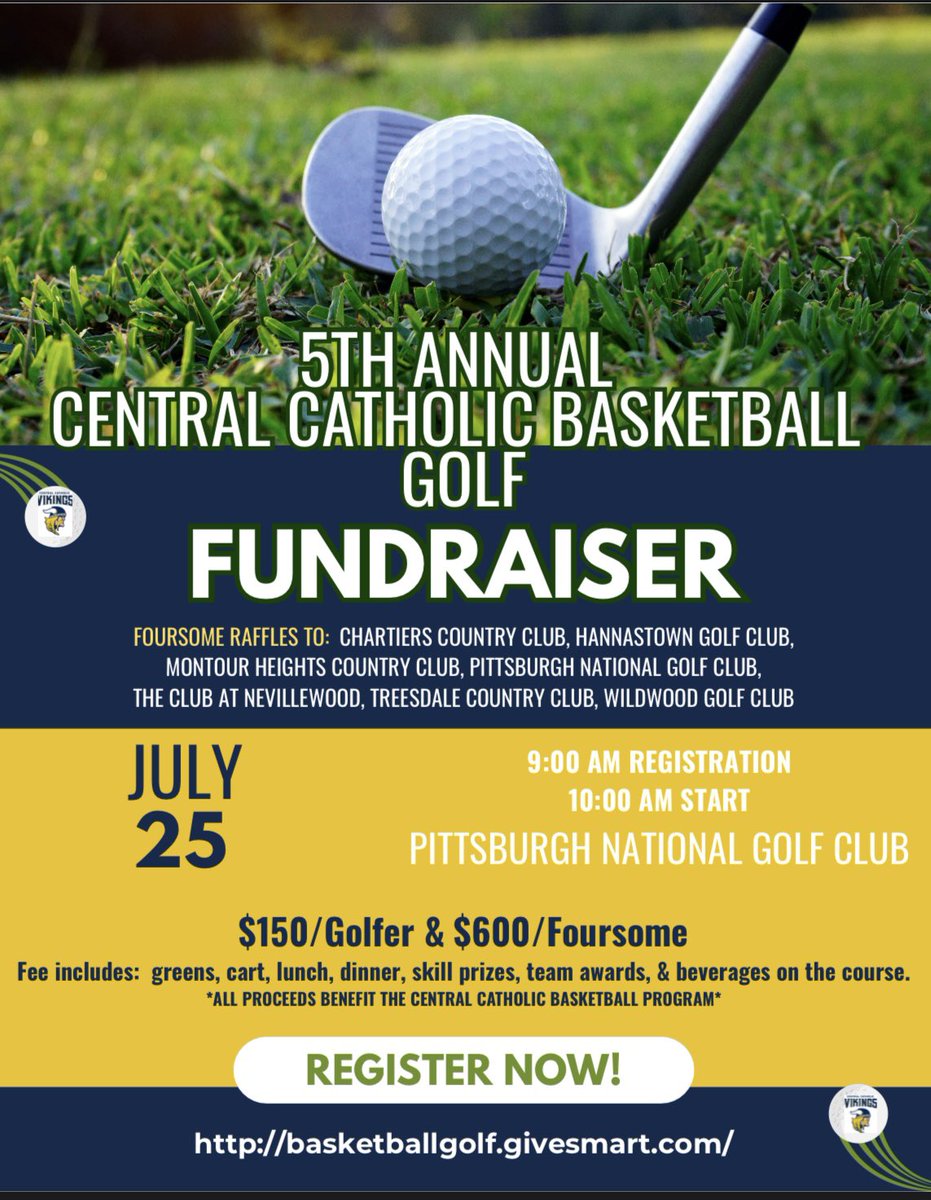 Brian Urso (@burso3) on Twitter photo We have a few spots left if you would like to register a foursome‼️
Check out the courses we are going to be raffling off next Friday 👀⛳️
DM me or reach out 📱
<a href="/PCC_Hoops/">Vikings Basketball</a> <a href="/centralvikings/">Central Catholic</a>
#ROLLVIKES🏀🔵🟡 We have a few spots left if you would like to register a foursome‼️
Check out the courses we are going to be raffling off next Friday 👀⛳️
DM me or reach out 📱
<a href="/PCC_Hoops/">Vikings Basketball</a> <a href="/centralvikings/">Central Catholic</a>
#ROLLVIKES🏀🔵🟡