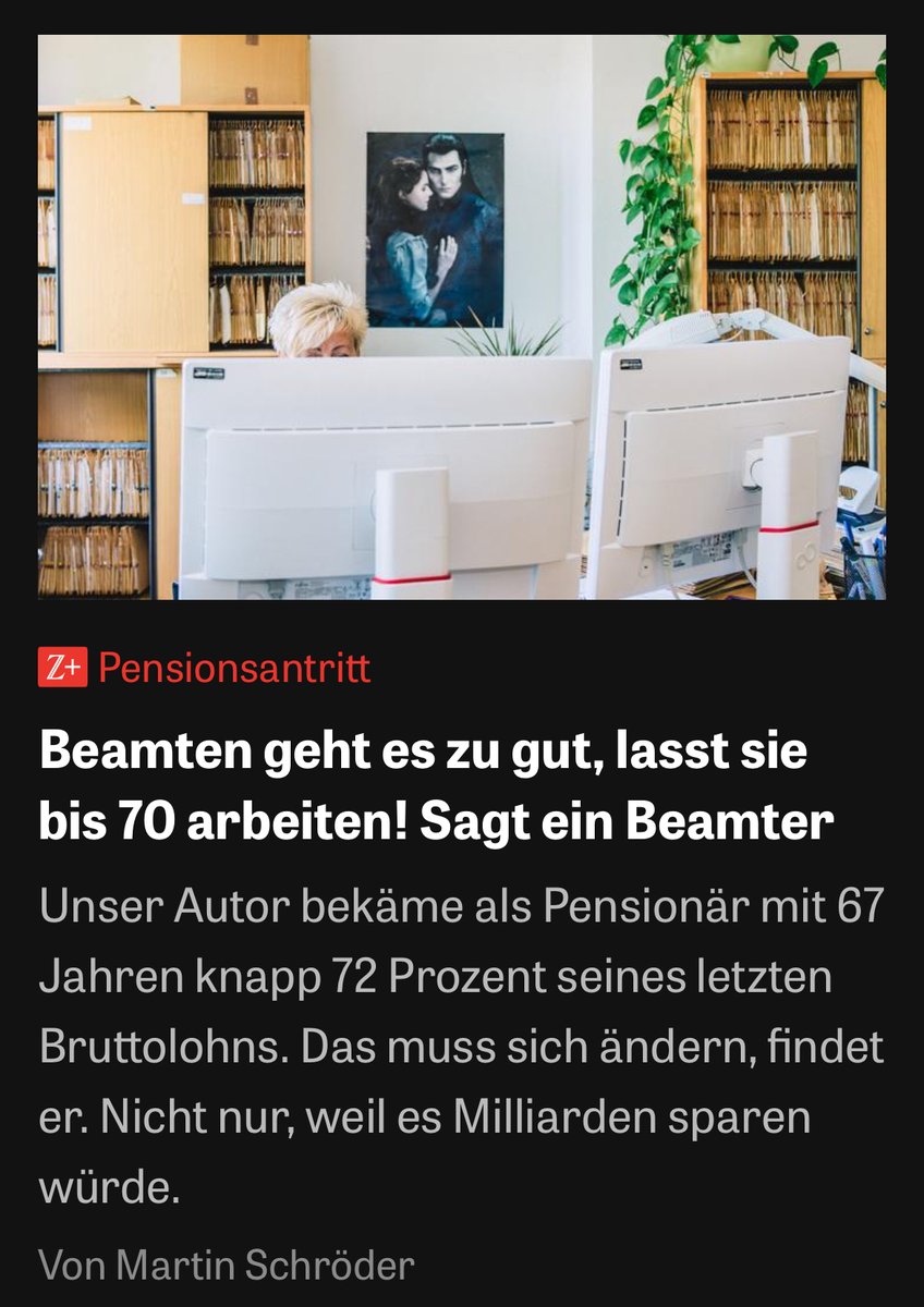 Martin Schröder (@martin_schroe) on Twitter photo Angestellte können oft nicht fassen, wie hoch die Pensionen von Beamten sind. Ihre Empörung ist nachvollziehbar. 
zeit.de/2025/30/pensio… Angestellte können oft nicht fassen, wie hoch die Pensionen von Beamten sind. Ihre Empörung ist nachvollziehbar. 
zeit.de/2025/30/pensio…