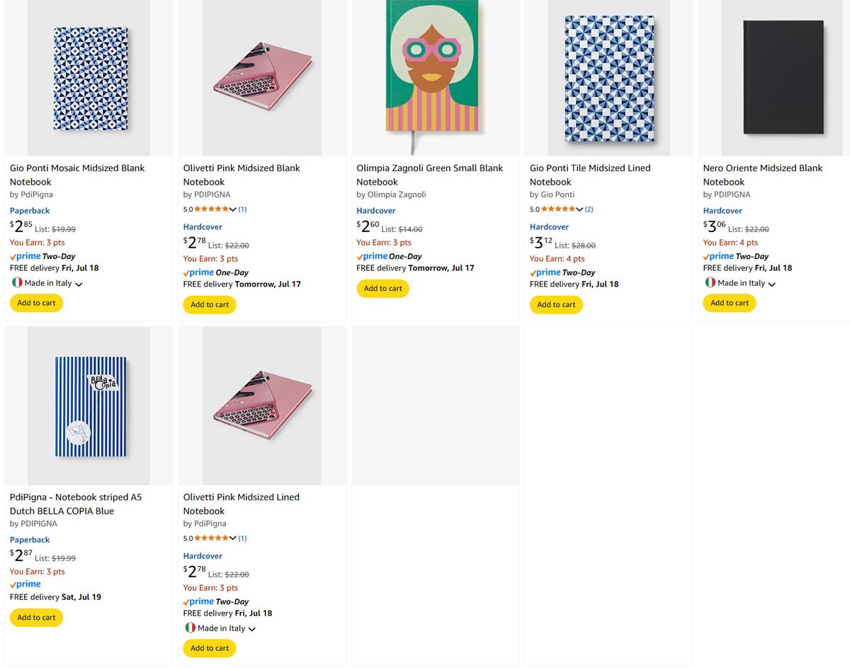 RetailHackr's tweet image. Made in Italy Designer Notebooks for $2.60 (90% Off)

Normally $14-$22

Buy here -&amp;gt; amazon.com/s?k=blank+note…

#deals #discounts
