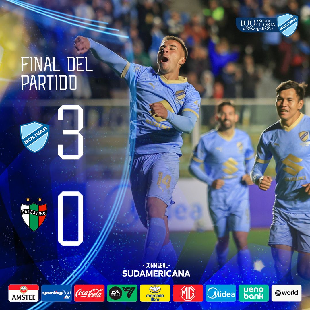 Bolivar_Oficial's tweet photo. ¡PRIMERA BATALLA GANADA! 🔥🎉🏆

Una noche celeste en el Siles, en la que logramos la primera parte del objetivo pero la historia aún no termina. La batalla final será en Chile, y vamos con el alma encendida a buscar la clasificación. 🛫🩵🙌🏻

#BolívarCentenario #UnSigloDePasión https://t.co/dIUOiSp5lx