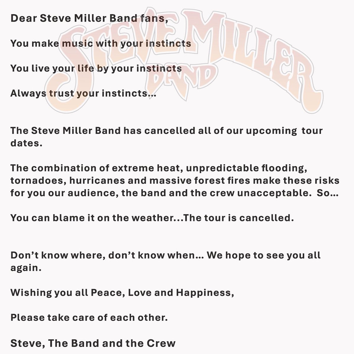 Steve Miller Band tweet media