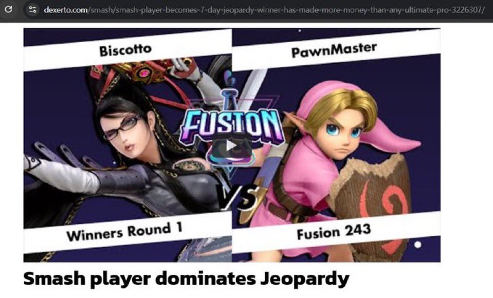 Biscotto the New Jersey bayo player (Scott Riccardi) just became the 18th person to win 10 games of jeopardy out of roughly the 17,000 all-time Jeopardy contestants

He also has gone 3-2 at Collision

Who is to say what is more impressive