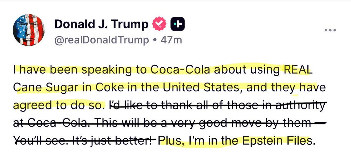 Hey Fuckface, I fixed your latest Truth Social post…