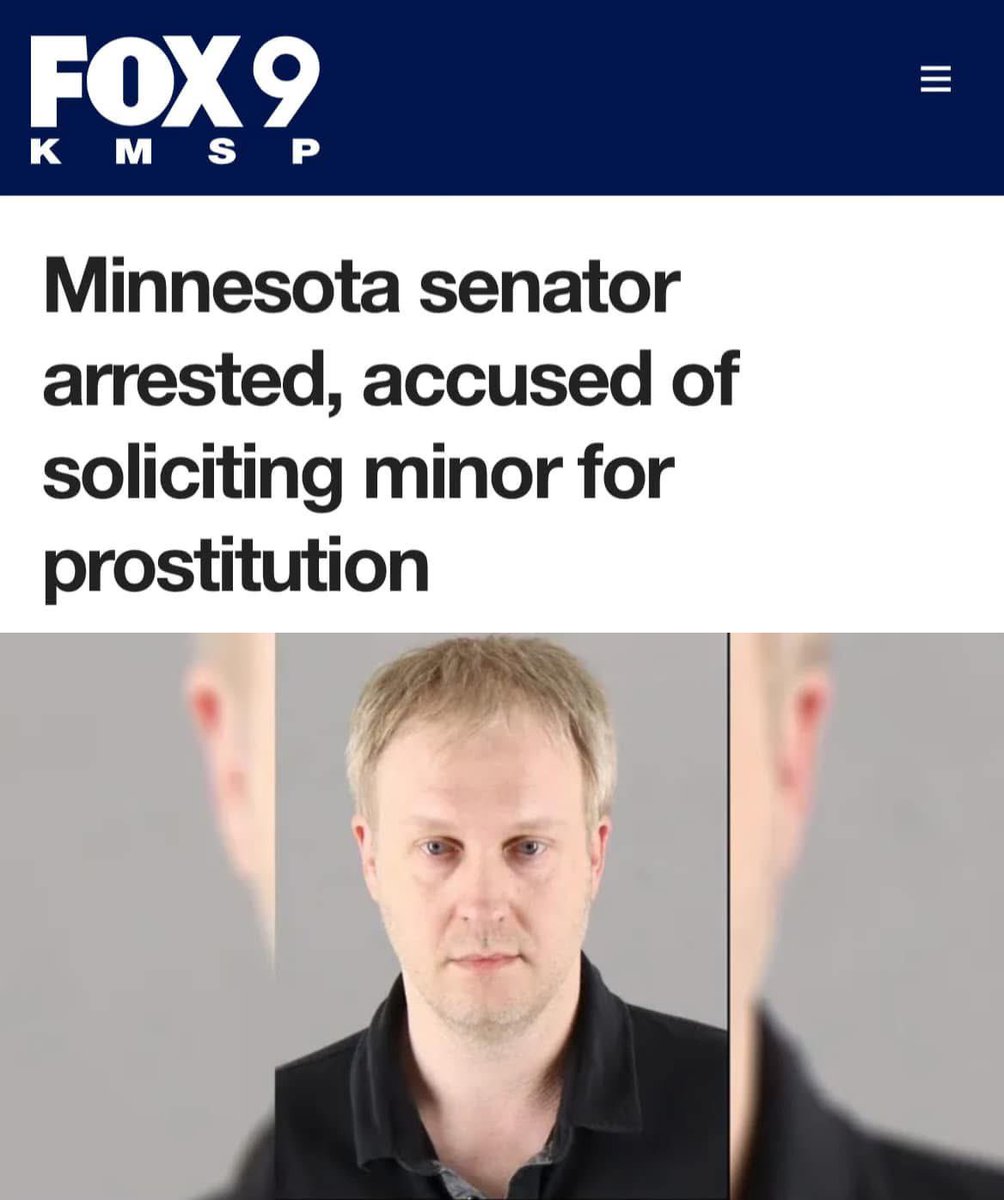 Several months ago, Republican State Senator from Minnesota, Justin Eichorn, introduced a bill to define “Trump Derangement Syndrome” as a mental illness — essentially labeling anyone who opposes Trump’s policies as insane.

Two weeks later, he was arrested for pedophilia.

1/n