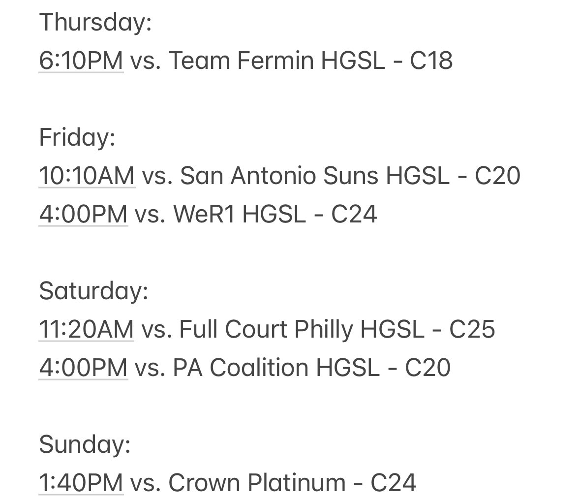 Axel Iturbe (@axeliturbe30) on Twitter photo Coaches, here is my schedule for the <a href="/HGSL_HoopGroup/">HGSL</a> Summer Finale Jam Fest. Excited to compete with VA Premier HGSL one last time!
<a href="/CoachStitzel/">Corey Stitzel</a> <a href="/CoachMDixon/">CoachMDixon</a> <a href="/STABHoops/">St. Anne’s-Belfield Basketball</a> Coaches, here is my schedule for the <a href="/HGSL_HoopGroup/">HGSL</a> Summer Finale Jam Fest. Excited to compete with VA Premier HGSL one last time!
<a href="/CoachStitzel/">Corey Stitzel</a> <a href="/CoachMDixon/">CoachMDixon</a> <a href="/STABHoops/">St. Anne’s-Belfield Basketball</a>