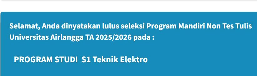 say hamdallah lolos unair…