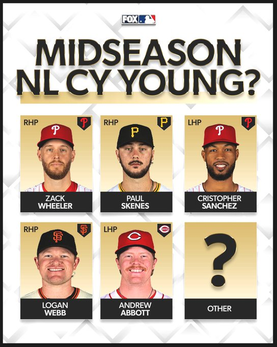 TheMLBDigest's tweet image. Who is the midseason Cy Young in the National League? @MLBONFOX