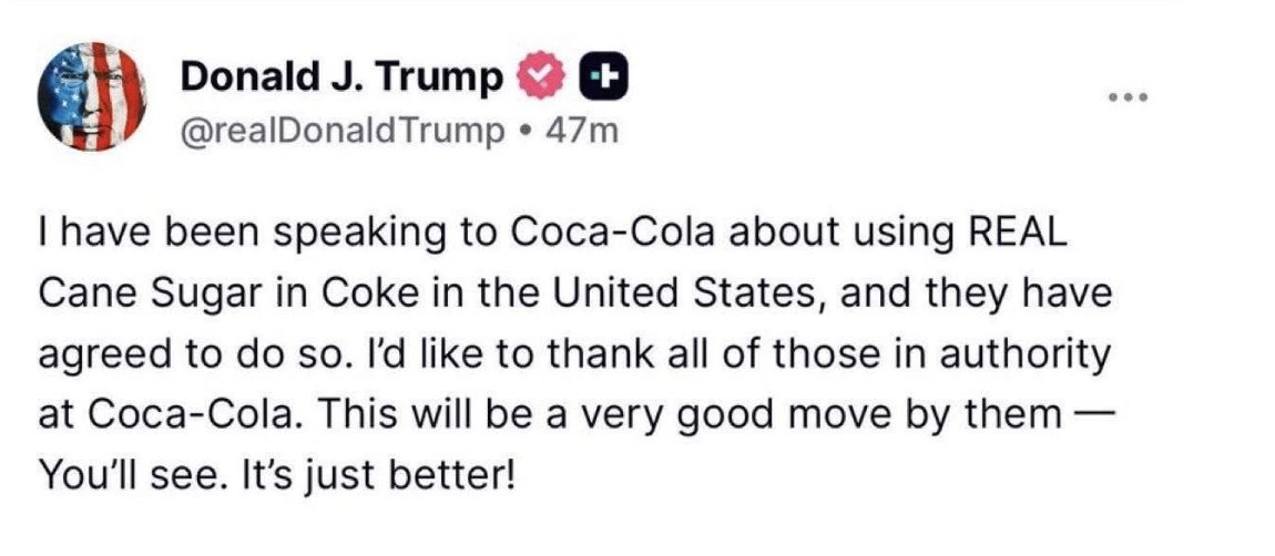 In related news, today Coca-Cola unveiled a new advertising campaign entitled "He'd Like to Teach the World to Forget About the Epstein Files (In Perfect Harmony)."