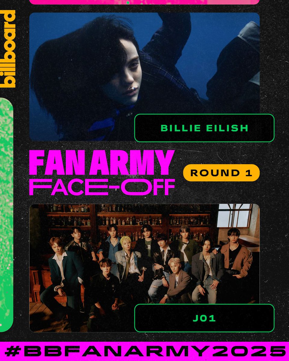 Which fan army is stronger, Billie Eilish fans or JO1’s #JAM?

Vote in round 1 of the #BBFanArmy2025 bracket now: bit.ly/46aguyj