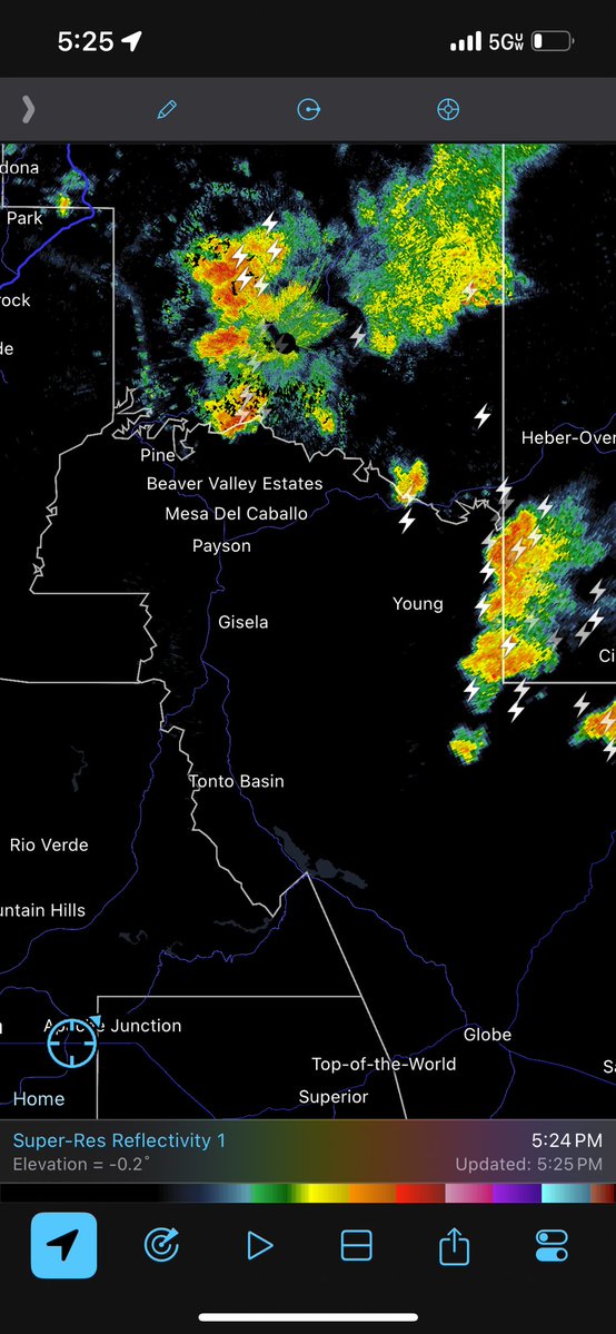 AZStormChase's tweet image. Powerful thunderstorm erupting on the Mogollon Rim NE of Phoenix this afternoon #azwx