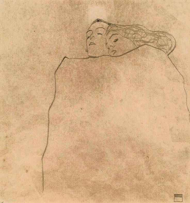 soli (@solisolsoli) on Twitter photo Sleeping couple by Egon Schiele Sleeping couple by Egon Schiele