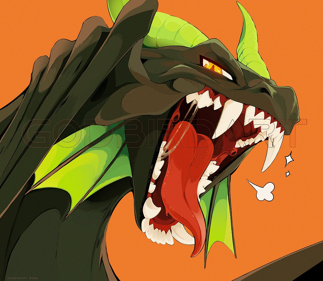godbirdart's tweet image. γ SHOW ME YOUR TEETH γ π
commission for @RiftwingDesigns