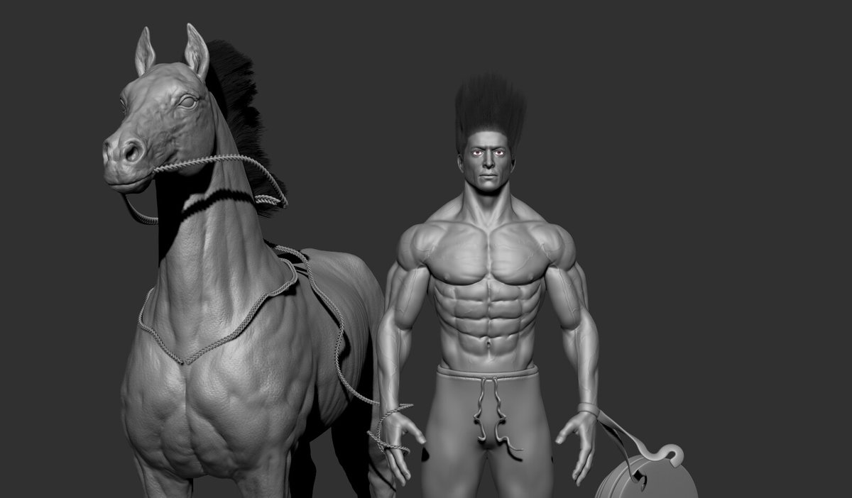 adamcohenart's tweet image. Organic Character &amp;amp; animal Sculpting (online master classes) this character I design for Goku new version it just a live classes character sculpting. 
 #Realtime #AnimalsWildlife #hourse #arnold #biceps #human #muscles #heavy #eyes #hair #face #scul #sculpture #digitalsculpting