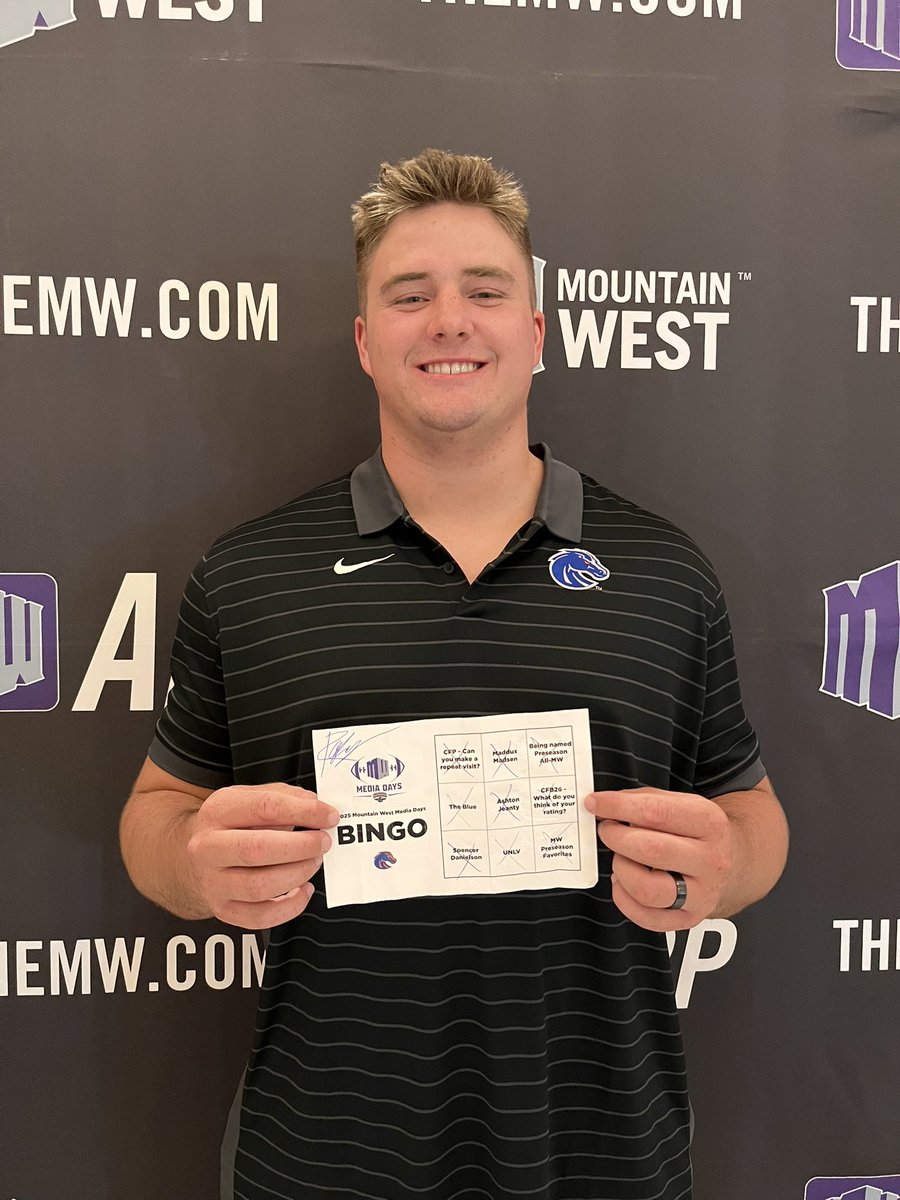 BroncoSportsFB's tweet image. Before ➡️ After
@MountainWest Media Day 𝗕𝗜𝗡𝗚𝗢 ☑️
#BleedBlue | #BuiltDifferent