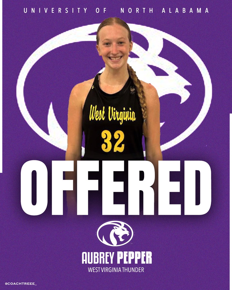 West Virginia Thunder UAA (@wvthunderuaa) on Twitter photo Aubrey Pepper ‘27 (<a href="/aubreypepper27/">Aubrey Pepper</a>) has picked up an offer from North Alabama!
#WVThunderFam | ⚡️⚡️ Aubrey Pepper ‘27 (<a href="/aubreypepper27/">Aubrey Pepper</a>) has picked up an offer from North Alabama!
#WVThunderFam | ⚡️⚡️