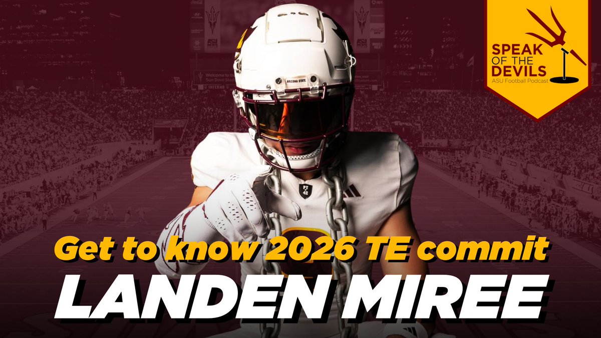 Brad Denny (@bdenny29) on Twitter photo "I'm gonna put my head down and work & bring us a natty to Tempe"
ASU & <a href="/CoachMohns/">Jason Mohns 🔱 🏈</a> landed a key 2026 commitment in TE <a href="/LandenMiree9/">Landen Miree (My-ree)</a>. He discusses why he chose the Devils, his best catches, a fun trick by <a href="/KennyDillingham/">Coach Dillingham</a>, and more.
Get to know Landen: youtu.be/l4c48e6SYuI "I'm gonna put my head down and work & bring us a natty to Tempe"
ASU & <a href="/CoachMohns/">Jason Mohns 🔱 🏈</a> landed a key 2026 commitment in TE <a href="/LandenMiree9/">Landen Miree (My-ree)</a>. He discusses why he chose the Devils, his best catches, a fun trick by <a href="/KennyDillingham/">Coach Dillingham</a>, and more.
Get to know Landen: youtu.be/l4c48e6SYuI