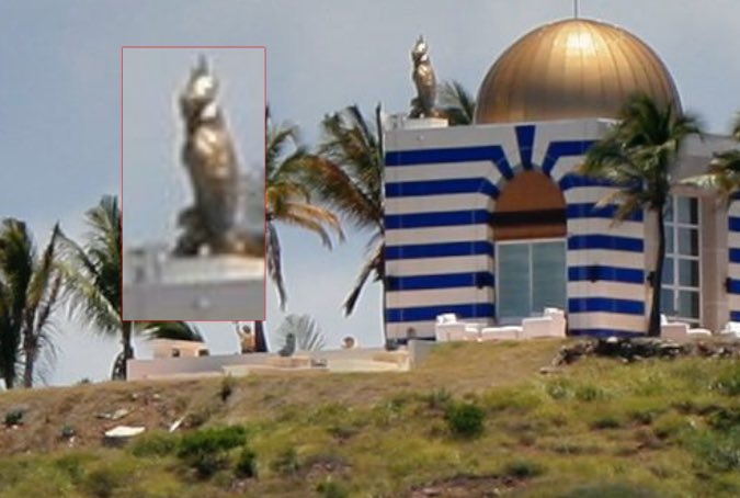 Why was there a synagogue on Epstein's island with an owl statue tied to moloch mounted on it?

This runs far deeper and darker than most can grasp