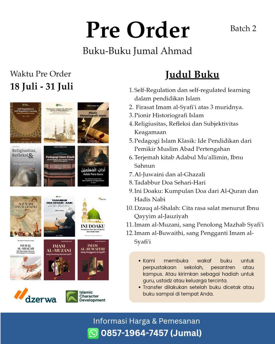 JumalAhmad's tweet photo. Jangan sampai kehabisan! Pre-order buku terbaru kami sekarang dengan harga spesial, wakafkan untuk perpustakaan atau hadiah orang tercinta.

Katalog:
https://t.co/9GWhH8dWrg

#preorderbuku #jumalahmad #ibnuhanbal https://t.co/mTLYQl0swd