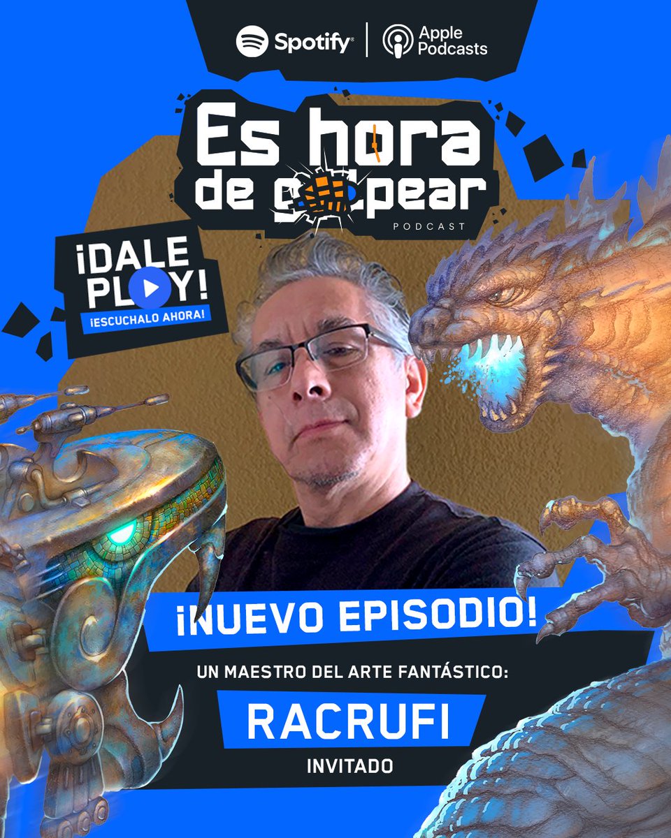 lamolemx's tweet image. 💪 ¡Ya volvió #EsHoraDeGolpear, el podcast oficial de #AniMole3 y #LaMoleConvention! Tuvimos el placer de platicar con @RACRUFI , creador con más de 40 años de trayectoria, y dueño de un estilo que mezcla la mexicanidad con la ciencia ficción.
➡️ SPOTIFY shorturl.at/aqGvD