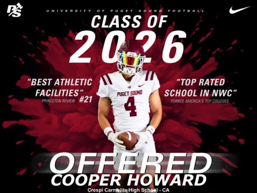 Cooper Howard (@cooph007) on Twitter photo After a great phone call with <a href="/KeimTimeFB/">Jud Keim - U. of Puget Sound FB. Co-DC/Secondary</a> I'm excited to say I've received an offer from <a href="/PSLoggers/">Puget Sound Loggers</a> !!! <a href="/FootballCrespi/">Crespi Football</a> <a href="/latsondheimer/">eric sondheimer</a> After a great phone call with <a href="/KeimTimeFB/">Jud Keim - U. of Puget Sound FB. Co-DC/Secondary</a> I'm excited to say I've received an offer from <a href="/PSLoggers/">Puget Sound Loggers</a> !!! <a href="/FootballCrespi/">Crespi Football</a> <a href="/latsondheimer/">eric sondheimer</a>