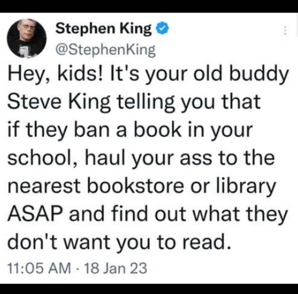 So <a href="/StephenKing/">Stephen King</a> what is in the documents they banned that they don’t want us to read?