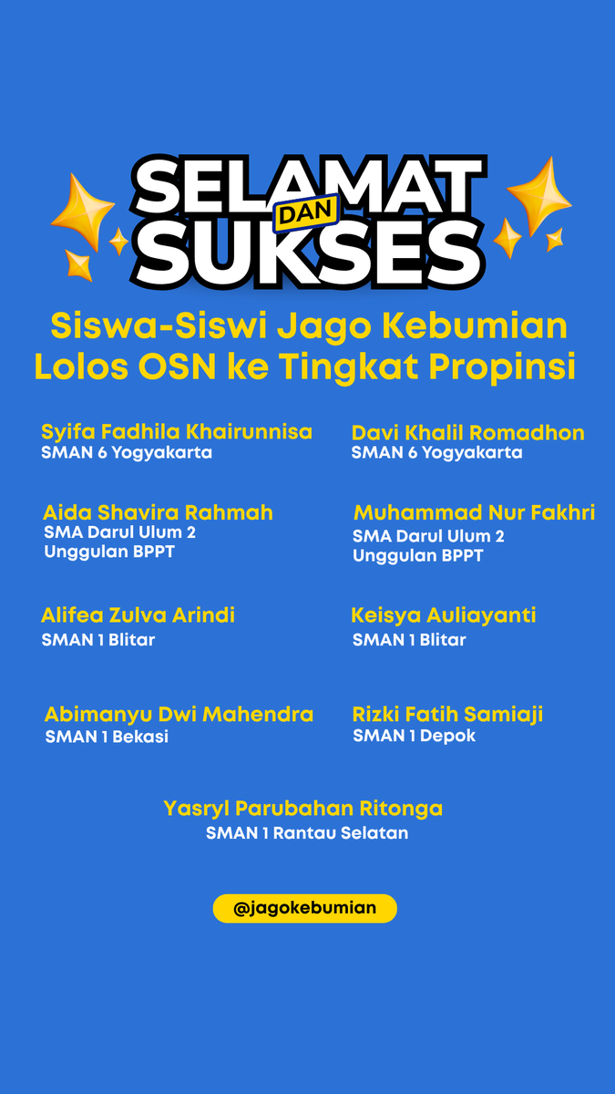 Selamat untuk anak2, next siap2 ke OSP 😀. #osnkebumian