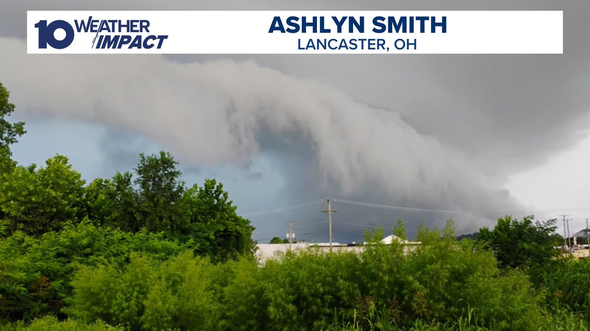 Great photo of a #ShelfCloud from the storms this afternoon in #Lancaster, #Ohio! Thanks to Ashlyn for sharing! 

#OHwx #10WeatherImpact #10TV