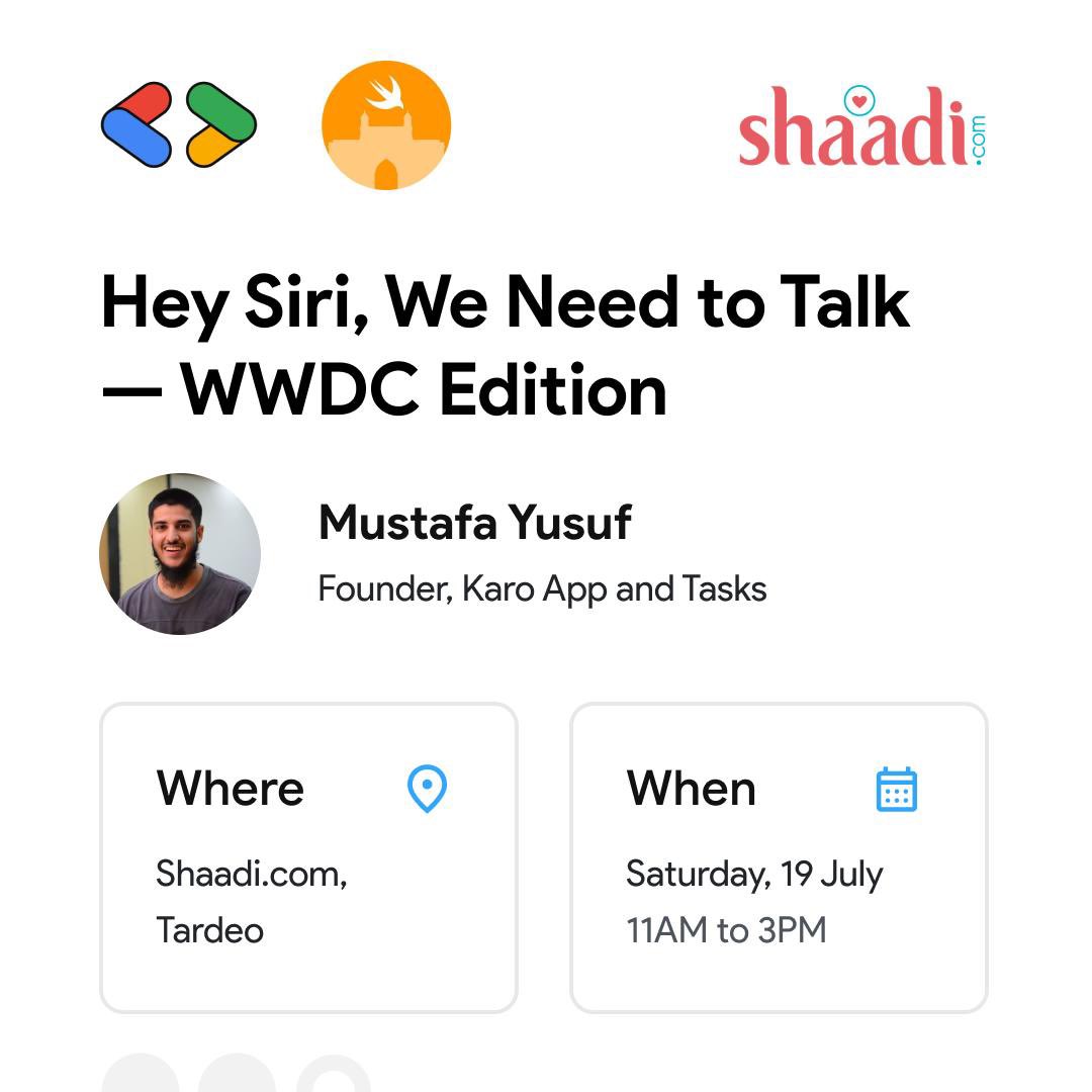 gdgmad's tweet image. Annnnd for our meetup this Saturday join us as we take the collab w/ @SwiftMumbai to the next level covering what happened at Google I/O and WWDC 2025 with some new but rocking speakers
@thekaailash from @ShaadiDotCom
@mufasaYC at @karoapp
@prashantrdalai from Direction S/W