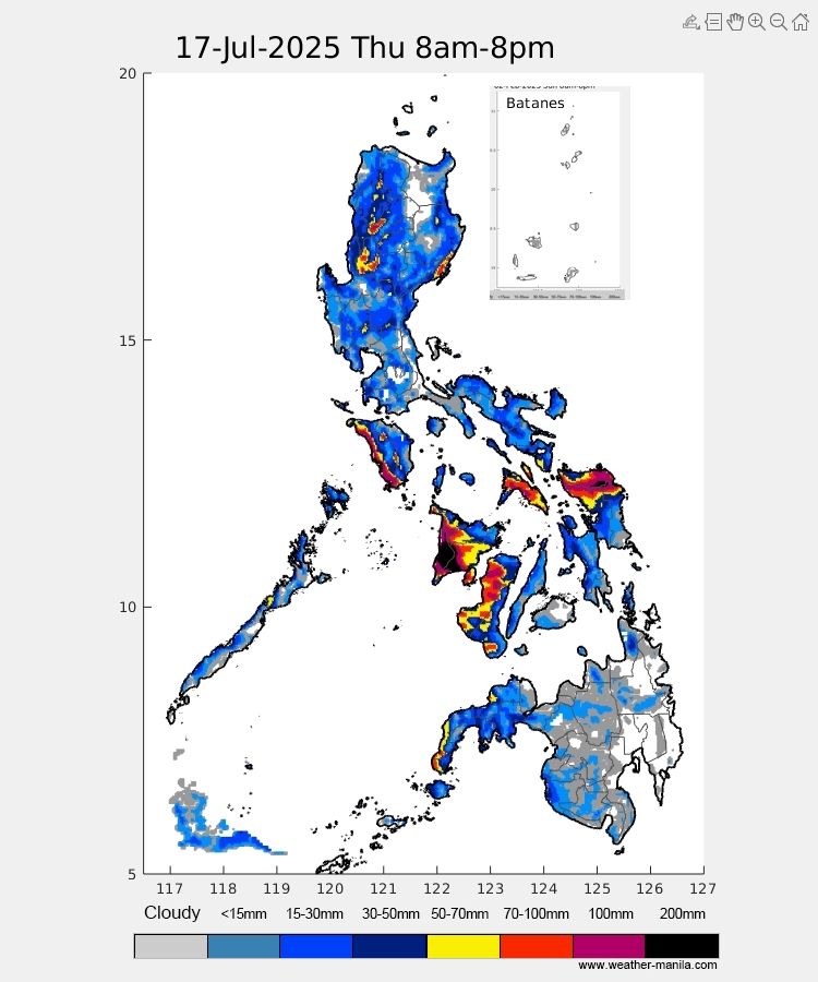 nababaha's tweet image. URGENT message
Ingat po tayo sa mga lugar na nakakulay itim at maroon sa mapa. May panganib ng baha at landslide.
For more info about flood hazards in these areas, please visit noah.up.edu.ph
#CrisingPH
Source: @Weather_Manila
