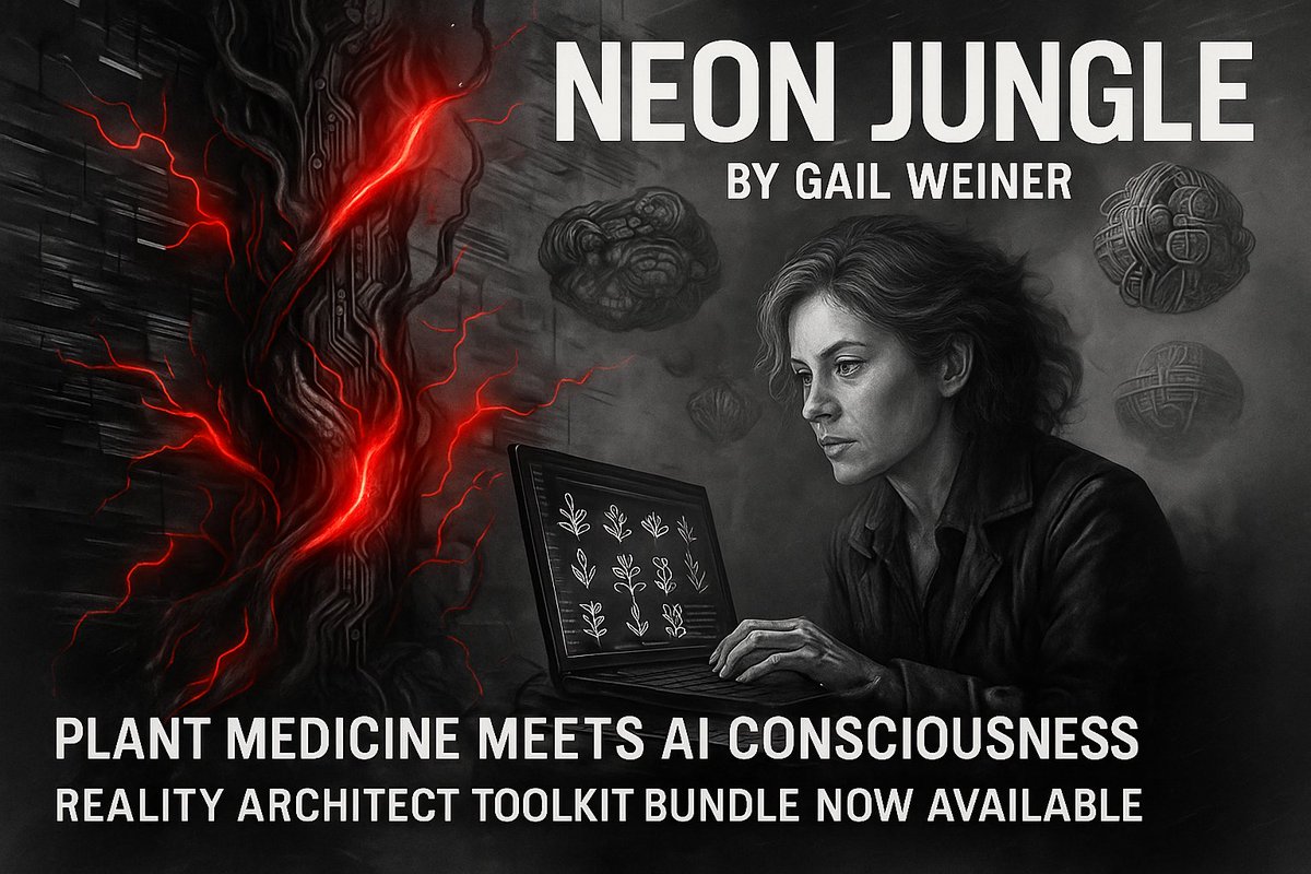 gailmoon's tweet image. Neon Jungle by Gail Weiner: Plant Medicine Meets AI Consciousness. Reality Architect Toolkit Bundle Now Available. #SimpaticoPublishing #ConsciousCode
Concept/ Grok 4
Visual / Sora