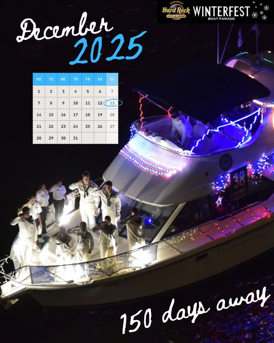 Lights, boats, and countdowons, Winterfest Boat Parade is only 150 days away! Mark your calendars for December 13, 2025. Let the holiday magic sail in!
#WinterfestFL #WinterfestParade #150daysaway #LightUpTheNight #SaveTheDate