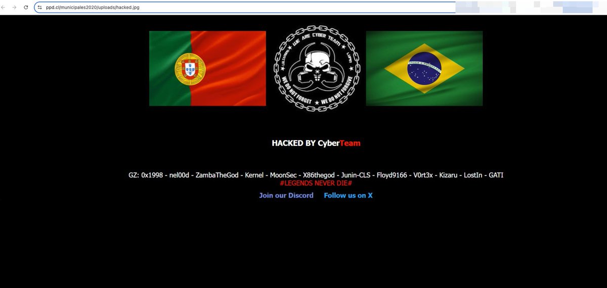 comunidadxsec's tweet photo. GOLPE CIBERNÉTICO EN CHILE 🇨🇱. El grupo hacker "CyberTeam" se atribuye un defacement contra un subdominio del Partido por la Democracia (@PPD_Chile).
La seguridad de las instituciones políticas en jaque.
#Chile #Ciberataque #PPD #Defacement #Elecciones2025CL #XSec #DrPlaga https://t.co/9p4mkrNsUk