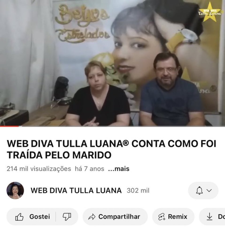 só a tulla luana teria coragem de fazer um video de 30min descrevendo como foi ser traida pelo marido com ele do lado
