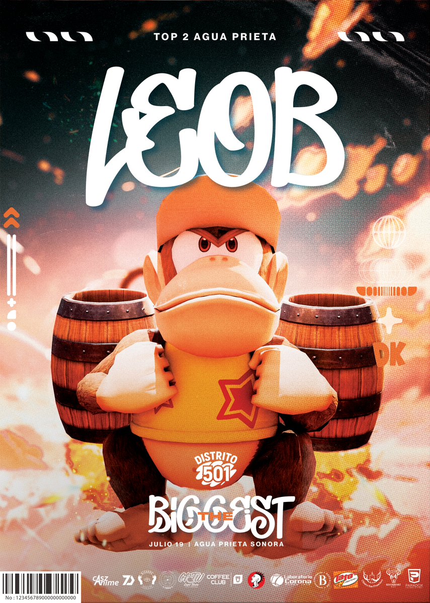 ApsonSmash's tweet image. 🍌 ¡El caos está por comenzar!
Local en Agua Prieta, llega LeoB, el maestro del Diddy Kong.
Con plátanos, combos y pura presión,
está listo para hacer de THE BIGGEST su jungla personal. 🐒🔥
🔽 Start.gg/THEBIGGEST