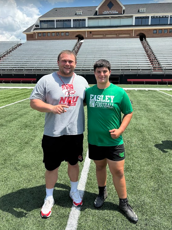 JPWright70's tweet photo. Thanks for a great camp @NGUFootball1! Taking what I learned from @CoachB_NGU to improve and get better.  Always looking to improve! @CoachSHouston1 @FootballEasley @CoachFaulkner_ @MattStackSr1 @CoachHMartin https://t.co/QVbJCAkhy4