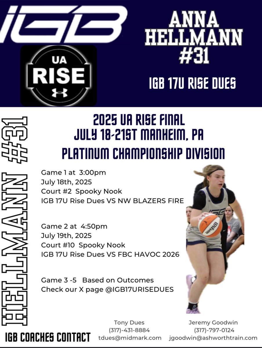 Anna Hellmann (@hellmann_2027) on Twitter photo Last games of the season!!! So excited!!! ๐
<a href="/IGB17URISEDUES/">IGB 17U Rise Dues</a> <a href="/IGB_Hoops/">Indiana Girls Basketball</a> <a href="/IGB_Hoops_News/">๐ฐ๐ฎ๐ฉ ๐ต๐๐๐</a> Last games of the season!!! So excited!!! ๐
<a href="/IGB17URISEDUES/">IGB 17U Rise Dues</a> <a href="/IGB_Hoops/">Indiana Girls Basketball</a> <a href="/IGB_Hoops_News/">๐ฐ๐ฎ๐ฉ ๐ต๐๐๐</a>