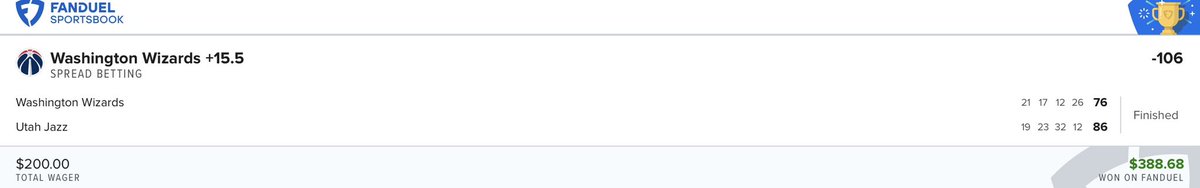 TheArbFather's tweet image. Just made nearly $1,000 in the last 10 minutes of a Summer League game.
The Wizards are goated.
NBA Summer League is goated.
Live betting is goated.
Goodnight 😴📈
