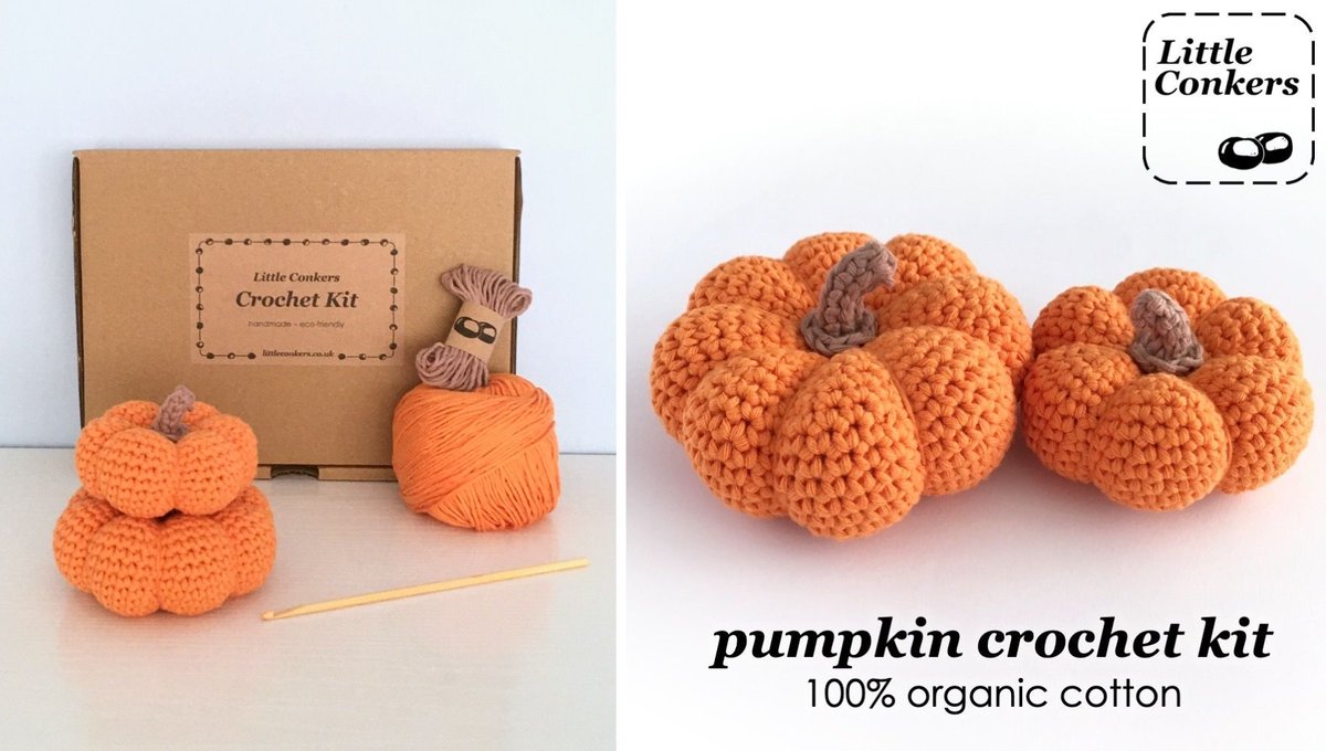 LittleConkers's tweet image. Make two sweet little pumpkin ornaments in organic cotton, with my complete eco-friendly kit. littleconkers.co.uk/shop/pumpkin-c… 
#CraftKit #EcoCraft #Crafting