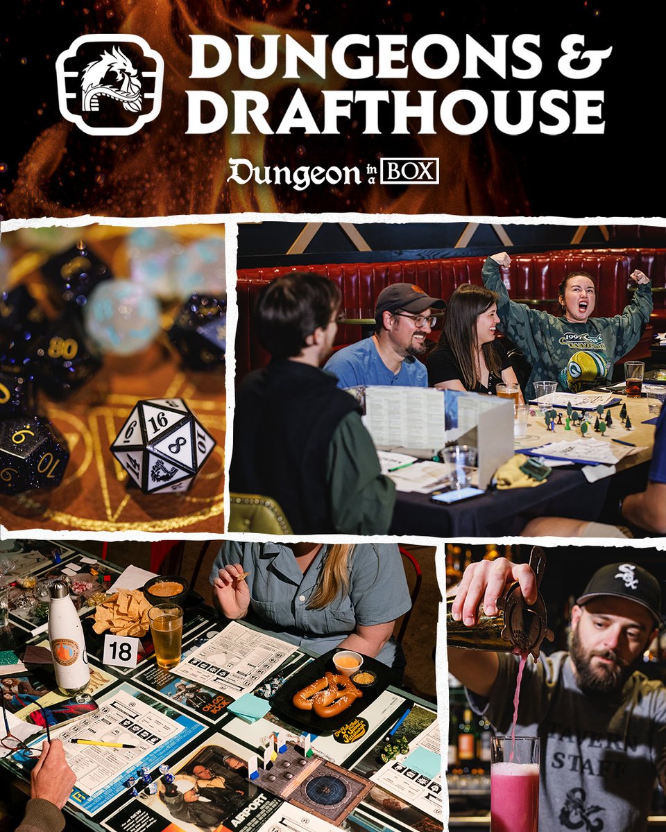 Don't miss Dungeons &amp; Drafthouse this Sunday at Park North. Tasked with seeking out fabled treasure in forbidden lands ruled by a vicious tyrant, will your party survive the dangerous desert wastes or shall they succumb to a ruler's might? Tickets here: bit.ly/4nSp2QF.