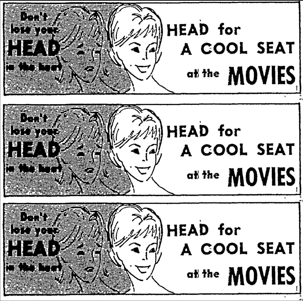 WCBallyoo's tweet image. Don't lose your HEAD in the heat...HEAD for A COOL SEAT at the MOVIES!