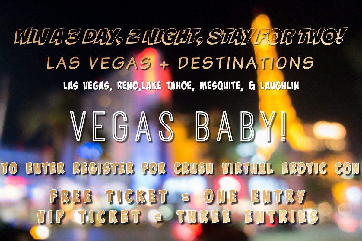 crushpub's tweet image. EXCITING NEWS!!
You can enter a drawing TO WIN a resort getaway in Vegas!! Just another little added bonus for our readers attending the EroticCon! Must be present at giveaway time to win.
GA Ticket (Free) = 1 entry
VIP Ticket ($15) = 3 entries
twp.ai/NTT5hb