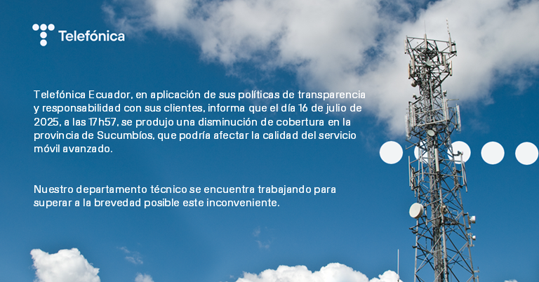 <a href="/TelefonicaEC/">Telefónica Ecuador</a> informa a la ciudadanía